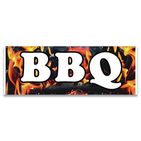 Signmission BBQ Banner Concession Stand Food Truck Single Sided B-120-30015